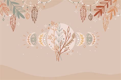 fall boho wallpaper|boho wallpaper aesthetic laptop.